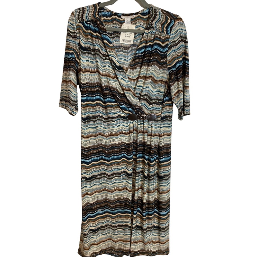 Amanda Lane sexy faux wrap dress with buckle detail